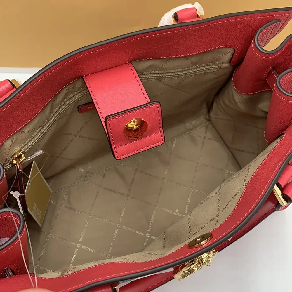 MICHAEL KORS HAMILTON MEDIUM SATCHEL   COLOR: LIGHT BERRY SHERBET  NWT - Picture 11 of 14